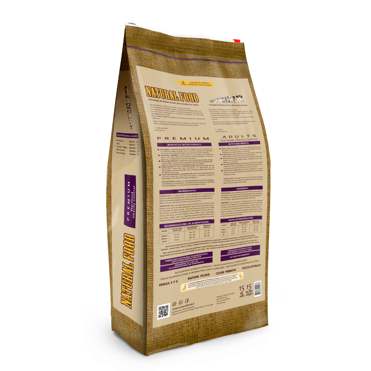Natural Food Perro Esterilizado y Control de Peso - Mascota Express